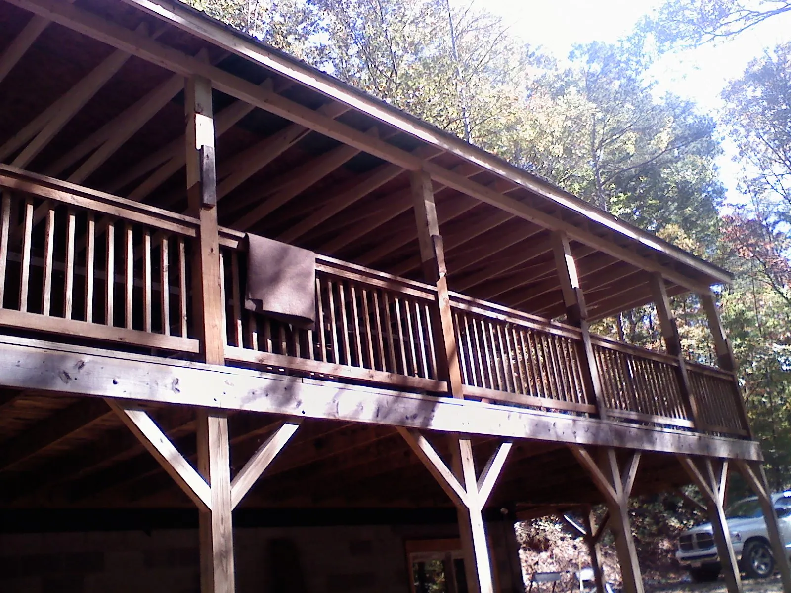 Timber framing under a new elevated porch and deck — Roof Leak Repair in Wrightsville Beach by Roofing Brothers